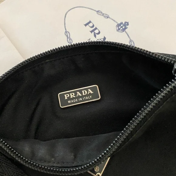 Prada Black Nylon Shoulder Bag with Leather Strap - Picture 4 of 4
